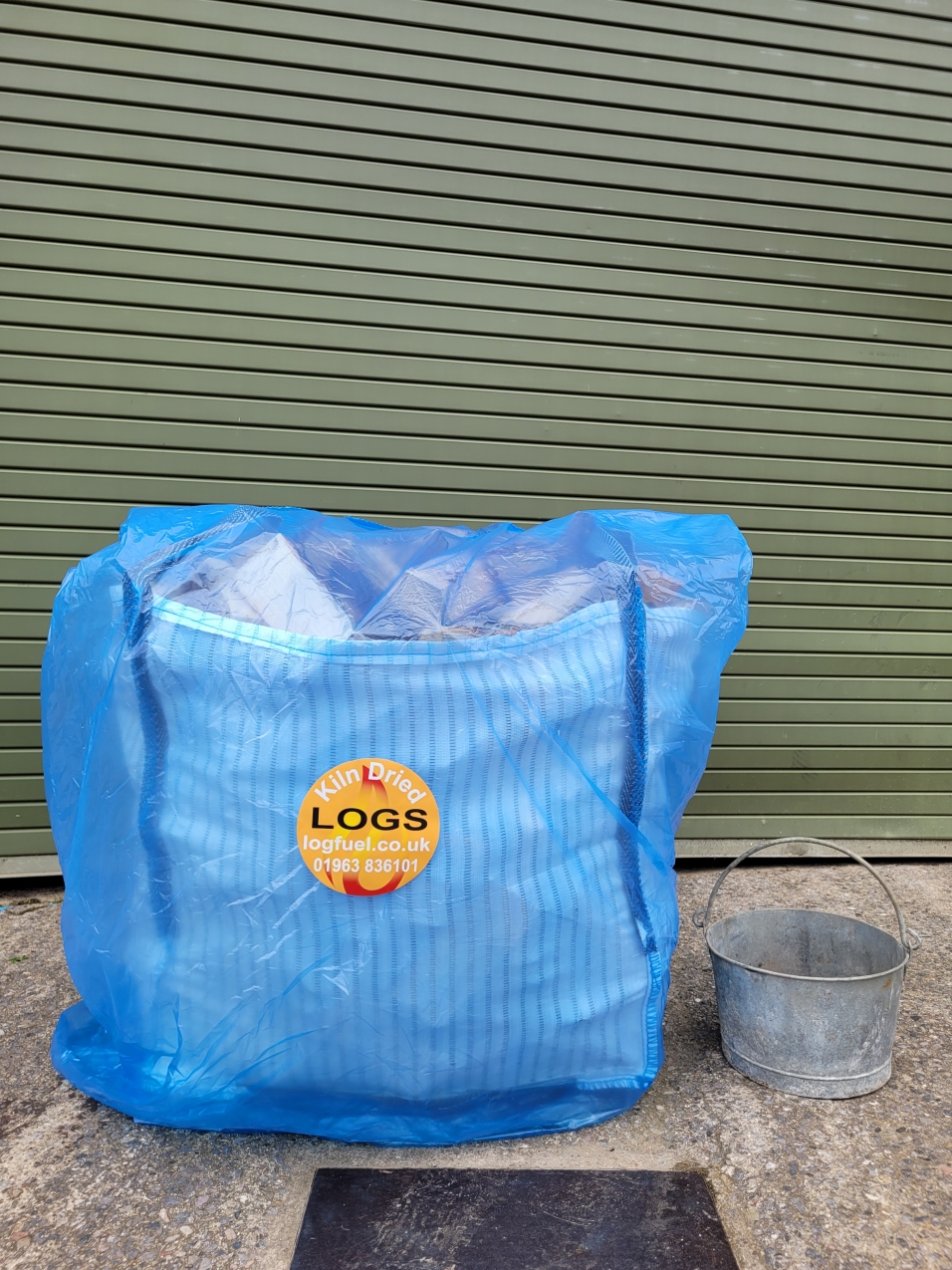 Firewood in a dumpy bag for delivery