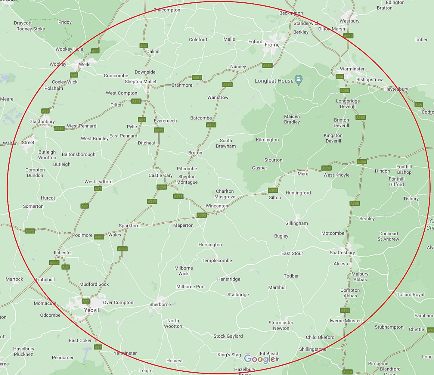 map of area served by logfuel.co.uk business